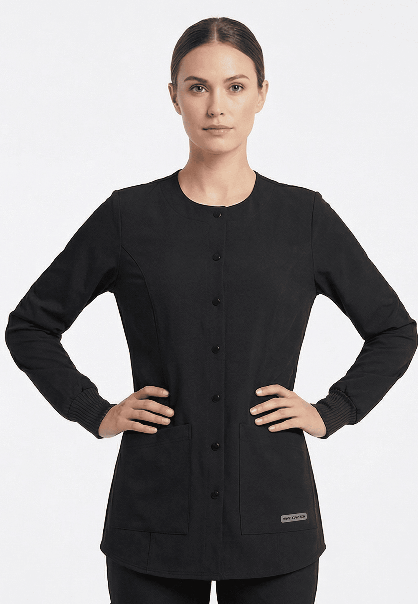 SK401L جاكيت طبي نسائي سكيتشرز طويلWarm-Up - دكتور هاوس للأزياء الطبية