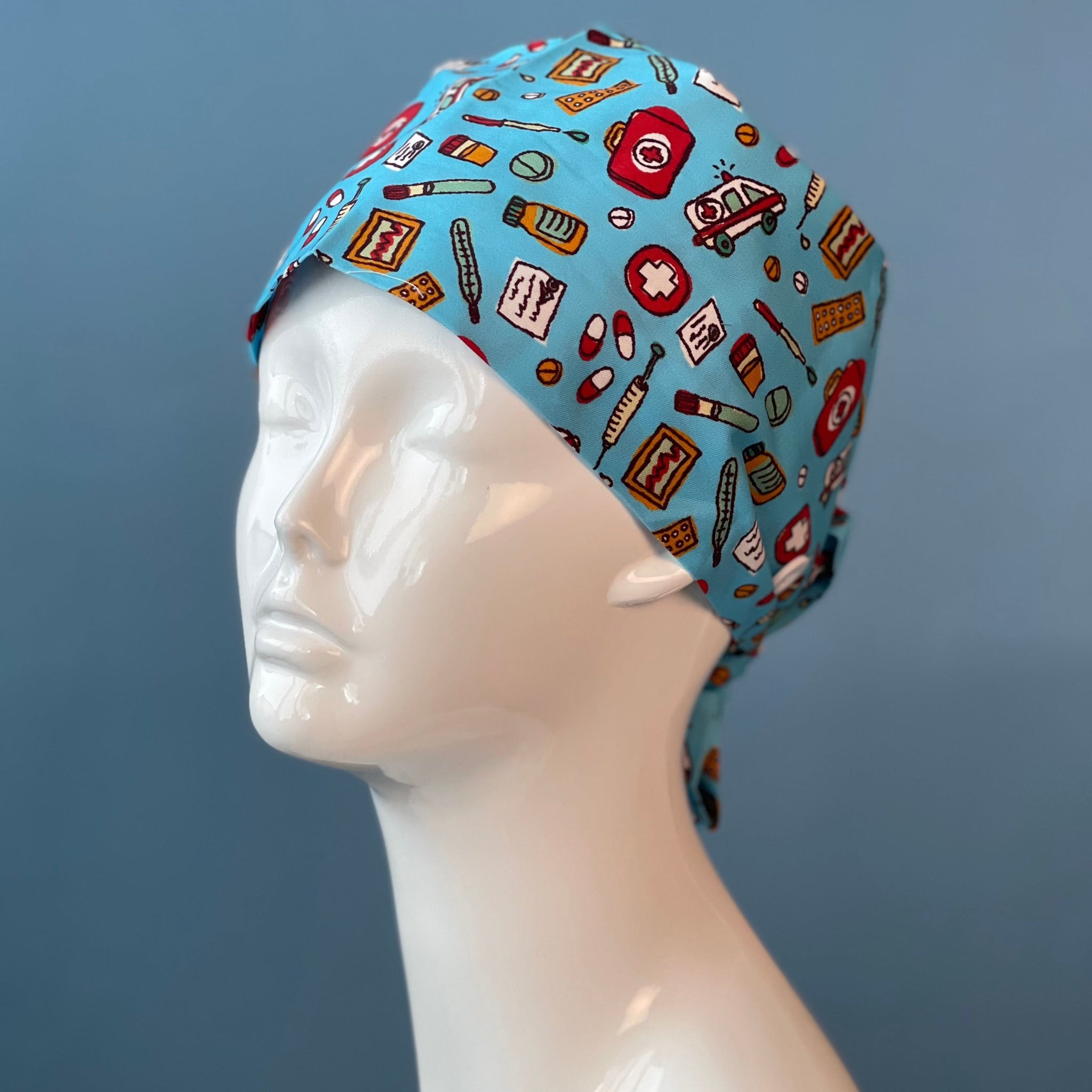 غطاء رأس طبي برسومات معدات طبيه Ciel blue