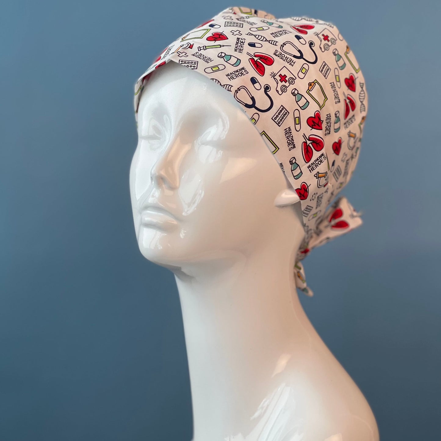 غطاء رأس طبي برسومات أدوات طبيه White