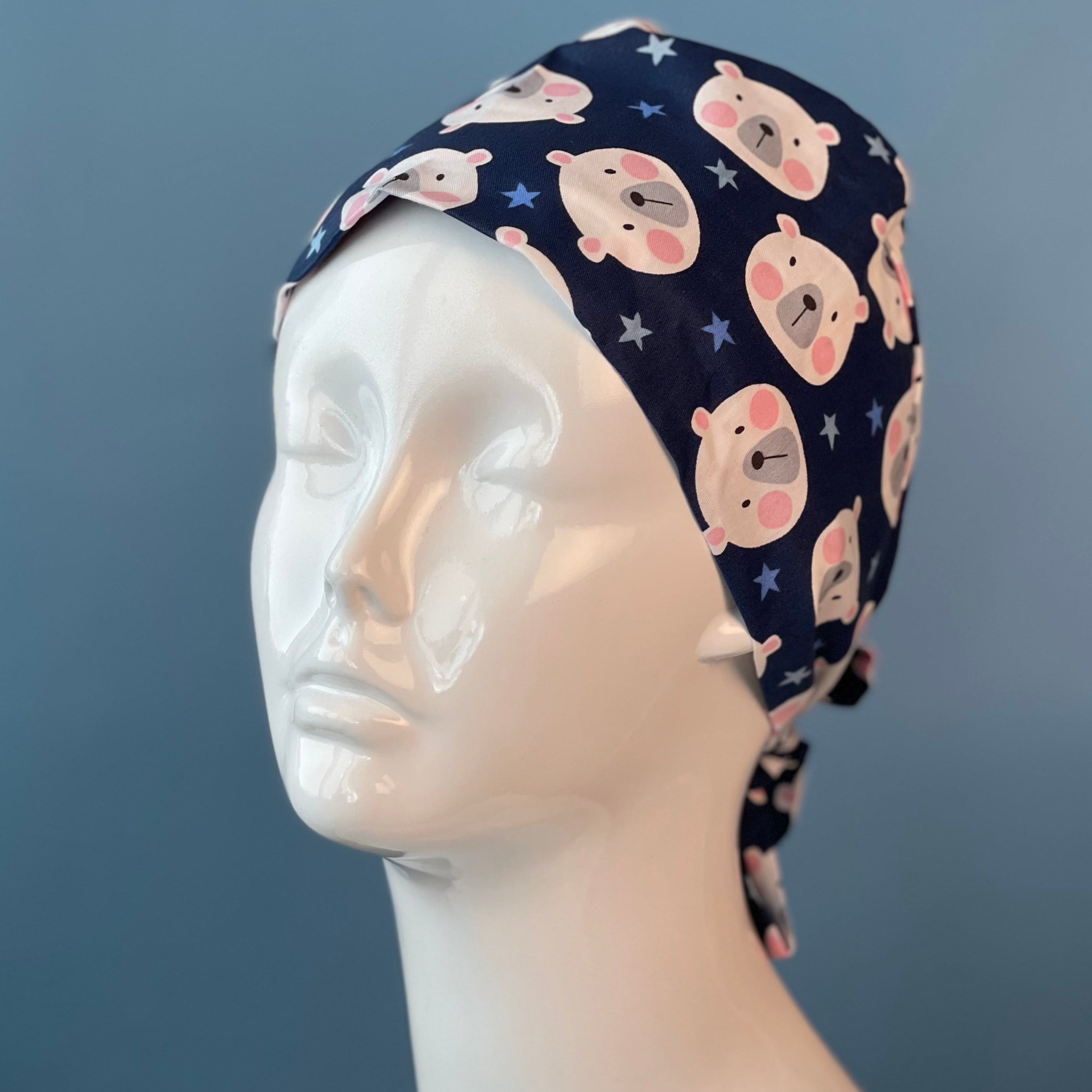 غطاء رأس طبي برسومات وجه دب Navy